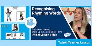 Early Years (Ages 3-7) Literacy: Rhyming Words on Bumble Farm Video Lesson