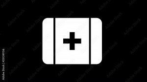From the Glitch effect arises first aid symbol. Then the TV turns off. Alpha channel Premultiplied - Matted with color black