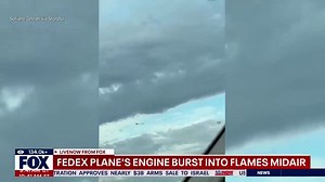 BREAKING: FedEx plane catches FIRE midair March 1, 2025 On Saturday morning, FedEx cargo plane made an emergency landing at Newark Airport in New Jersey after a bird strike caused one of its engines to catch fire, an airport official told Fox News Digital. There were no reported injuries and the plane touched down at 8:07 a.m., the official said. It is unclear how many people were on board at the time. Air traffic was briefly halted as a precaution at the airport, but operations have since resum