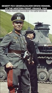 The "Desert Fox" German Field Marshal Erwin Rommel Stands Beside a Panzer Tank France 1940