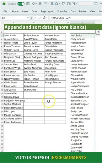 Dynamically Stack Multiple columns - ignore blanks and sort