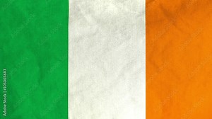 Irish flag waving in the wind (full frame footage in 4K UHD resolution).