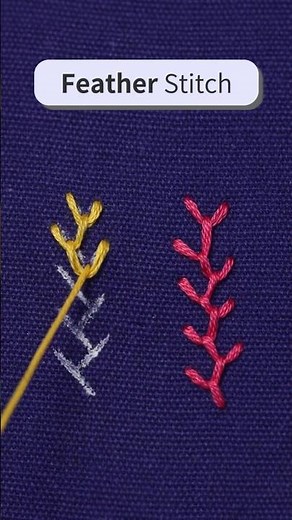 Feather Stitch | Basic Embroidery Stitches #etspil #basicstitches #featherstitch