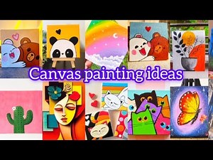 50+ Amazing Canvas Painting Ideas/Simple Canvas drawing tutorial/ Easy canvas painting for beginners