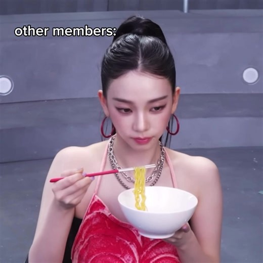 Enjoying Shin Ramyeon with Aespa