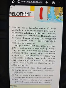 Explanation on Resources and their Classification The process ... | Filo