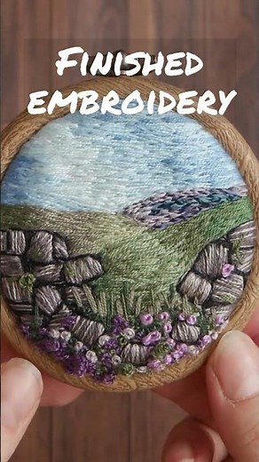 Padded Stumpwork Dry stone wall embroidery (Timelapse)