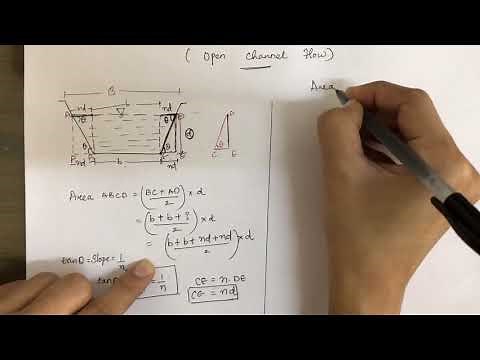 To determine area and wetted perimeter of trapezoidal channel section