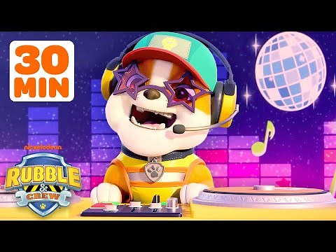 DJ Rubble's Bounce & Build Construction + Songs! w/ Charger & Wheeler | 30 Minutes | Rubble & Crew