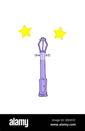 spinning stars animation of hand drawn doodle style cartoon lamp post Stock Video Footage - Alamy