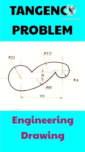 Tangency Problem, Engineering Drawing, #shortsfeed