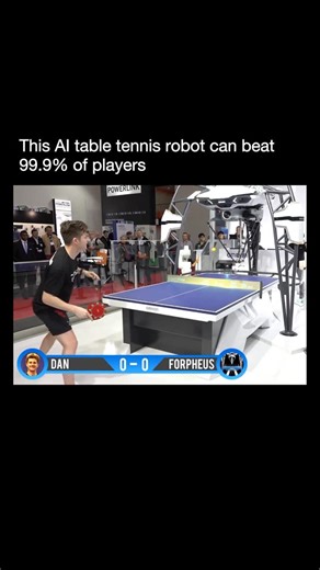 Artificial Intelligence | ChatGPT | Technology on Instagram: "Meet Forpheus, Omron’s AI-powered table tennis robot. It uses cameras, sensors, and machine learning to analyze an opponent’s movements, read spin, predict ball trajectory, and return shots with near-perfect accuracy. The robot learns as it plays, adapting to each opponent in real time. It can even act as a coach by showing you the spin and speed of your shots on screen. Forpheus is not just about winning games. It shows how AI and ro
