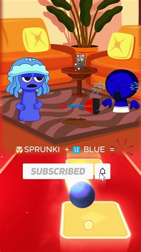 Baby blue Sprunki wants to play on the phone Х Tiles Hop #sprunki #animation