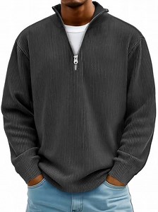Experience the difference that true quality makes. This sweater, made from 100% premium cotton, feels wonderfully soft against your skin – no synthetic fibers, no compromises. The distinctive ribbed texture gives the classic design a modern twist, while the natural material breathes and regulates your temperature. Timelessly elegant, endlessly versatile, and wonderfully comfortable to wear. | André Ferran Menswear