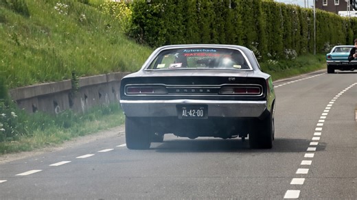 Classic Dodge launches hard and leaves smoke behind