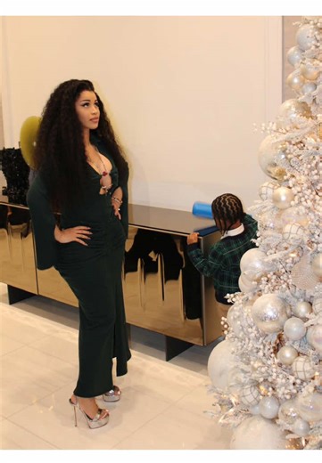 Cardi B's Themed Christmas Trees Showcasing Her Kids