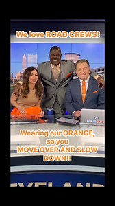 MOVE OVER and SLOW DOWN! We are wearing our ORANGE today to celebrate and honor road crews. @odot Natalie Herbick Meteorologist Dontae Jones Fox 8 News | Gabe Spiegel Fox 8 News Cleveland