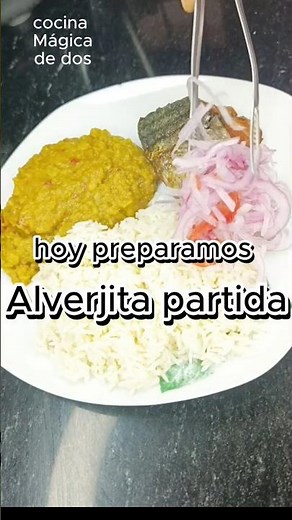 Alverjita partida con pescado frito #recetasfáciles