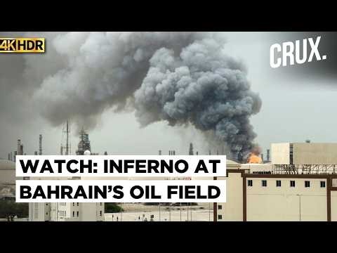 Bahrain’s Only Oil Refinery BAPCO Engulfed by Fire After Iran Drone Strike |4K