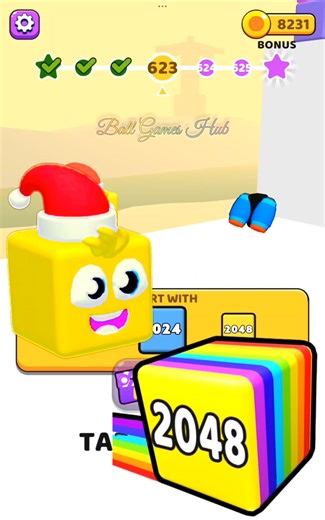 Happy Cubes 2048 🟦🟩💥 | Color Jump & Smooth Merge Short! #shorts