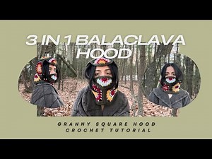 Crochet granny square balaclava tutorial. Full tutorial. Easy crochet pattern