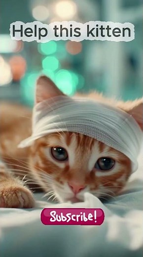 Assisting a Kitten During Its Recovery at the Veterinary Hospital