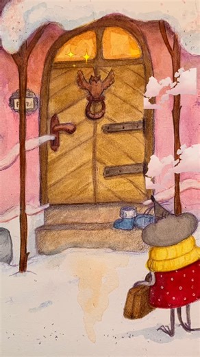 Stella Mirabella on Instagram: "THE MYSTERIOUS PINK HOUSE 🐭 Freddy Mouse cautiously approached the quirky pink house. His stomach growled loudly because he hadn't eaten anything today and his hike through the snow had made him very tired. A delicious sweet smell drew him magically to the front door but his little heart was beating terribly... will he dare to ask the residents of the mysterious pink house for something to eat and a place to sleep on this cold winter night ❄️? Wishing everyone a