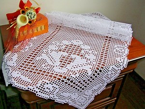 Filet Lace Easter Runner Pattern PDF, 47''crochet Doily Patterns US Stitch Diagram Instruction for Download Placemat, Digital Crocheting - Etsy