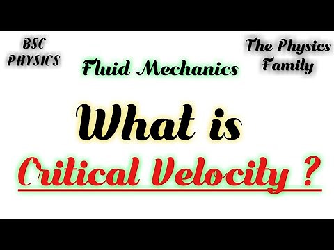 What is Critical Velocity?? // Fluid Mechanics..