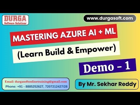 Mastering AZURE AI + ML tutorials || Demo - 1 || by Mr. Sekhar Reddy On 06-01-2026 @8AM (IST)