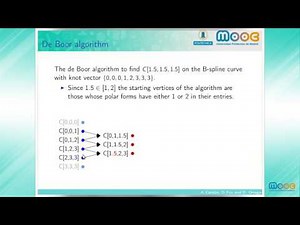 MOOC Curves 9.7: The de Boor algorithm