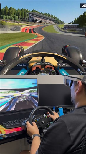 Ivan Flores | Racing around the iconic Spa-Francorchamps circuit in F1 2025 with my VR setup. Powered by Meta Quest 3, paired with Thrustmaster TMX wheel... | Instagram