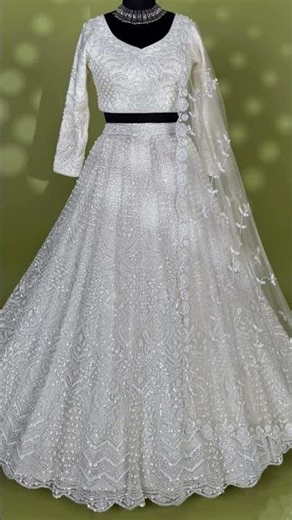 White color Hand Embroidery work Designer Lehenga Choli for Wedding Function.