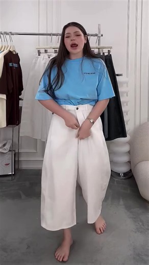 กางเกงยีนส์ขาเก้าส่วนทรงบอลลูน ATIPA JEANS 90s Wide Jeans