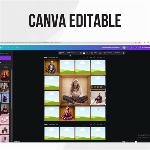 In the Cardboard Box Template, Inside the Box Template, Square Cardboard Grid, 13 Box and 16 Box Empty Cardboard Boxes Canva Template - Etsy