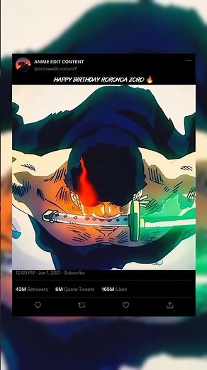Happy Birthday :- Roronoa Zoro 🔥