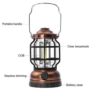 [Hot Item] Outdoor Hanging LED Lanterns Metal Handled Retro Camping Lamps