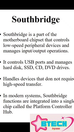 Northbridge and Southbridge #Northbridge#Southbridge #differences#cpu #exampreparation#exam #viral.