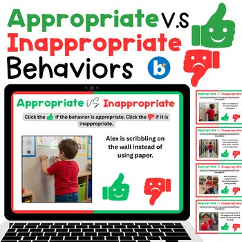 Appropriate vs Inappropriate Behaviors BOOM CARDS | Social Skills Scenarios