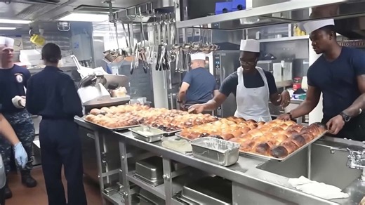 Galley operations aboard Virginia-class attack submarine