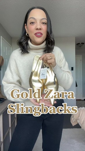 I love slingbacks as a fancier shoe option! Would you pick gold or silver? #fashiontiktok #millennialfashion #fashioninspo #styletok #outfitinspo #slingbacks #zara #zarafashion #mango
