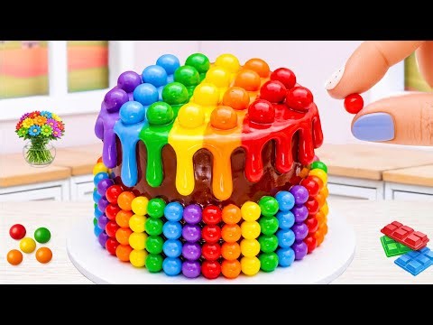 Amazing Rainbow Cake Decorating 🌈 Miniature Chocolate Drip Cake Ideas | Mini Amazing Cake