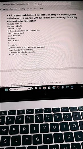 data structure lab program 1 || vtu 3rd semester || calendar program