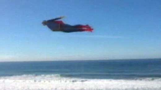 Superman Soars Over California Coast