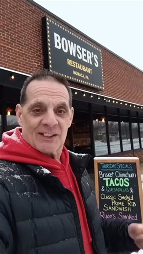 AI Frank is hype about Joe’s Brisket Chimichurri Tacos, so you probably should be too! See you later today! | Bowser's Restaurant