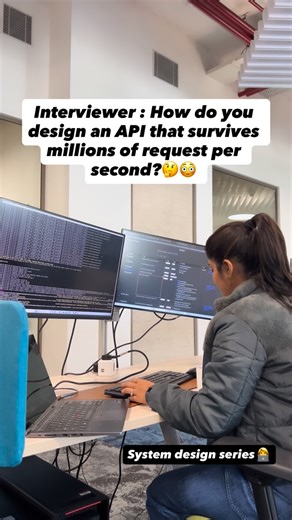 Chhavi Maheshwari on Instagram: "Handling 1 Million RPS isn’t about code — it’s about smart architecture. 1️⃣ Traffic Distribution (Load Balancers) ➡️ Spreads incoming requests across many servers so nothing overloads. Example: 1M requests split across 200 servers = ~5K requests per server. ⸻ 2️⃣ Scale Out, Not Up (Horizontal Scaling) ➡️ Add more machines instead of making one server bigger. Example: Flash sale traffic? Instantly launch 50 new API instances. ⸻ 3️⃣ Fast Reads with Cache ➡️ Use Re