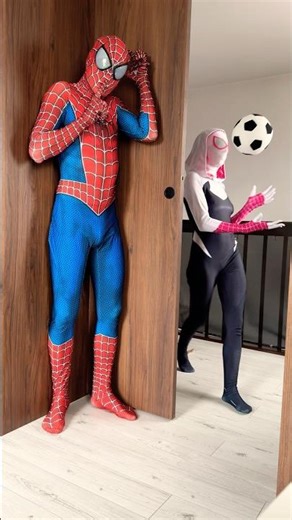 SpiderGwen Knocks Spider-Man Down🤣 #shorts