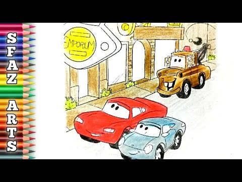 TOW MATER SALLY AND MCQUEEN | Easy Car Drawing and Coloring Book For beginners #cars