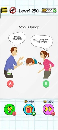 Braindom: Brain Games Test Level 250 Who is lying?