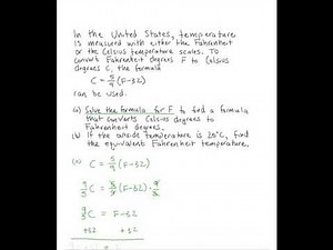 Solving for a Different Variable in a Formula